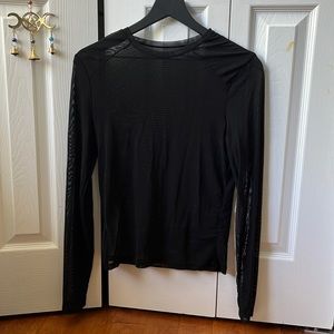 Sheer black long sleeve top size large
